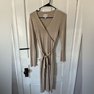 Pink rose beige medium sweater dress